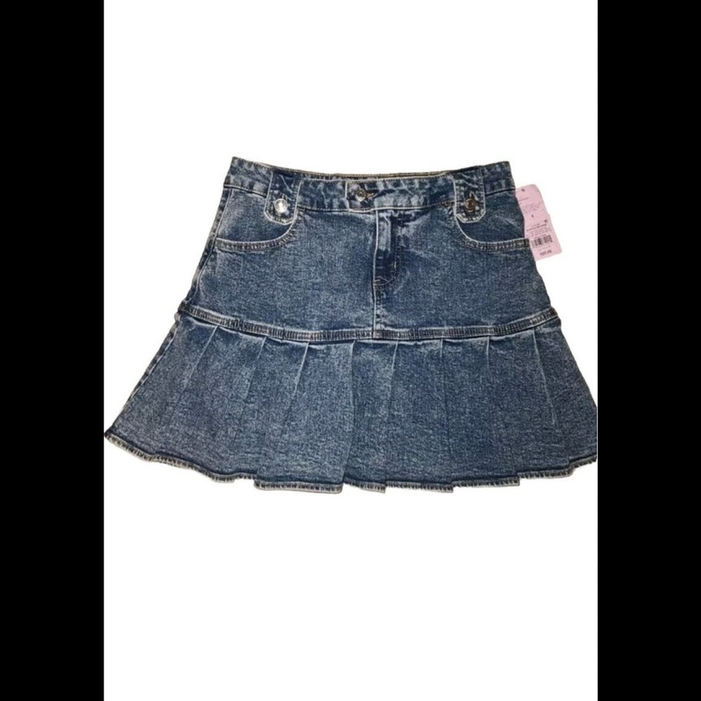 Denim Pleated Skirt